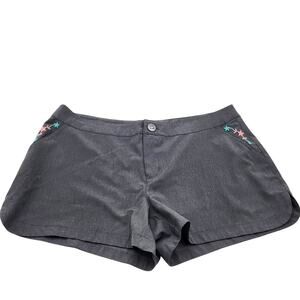 Alp-n-Rock Gray Floral Embroidered Athletic Beach Outdoor Shorts Women’s Size 3
